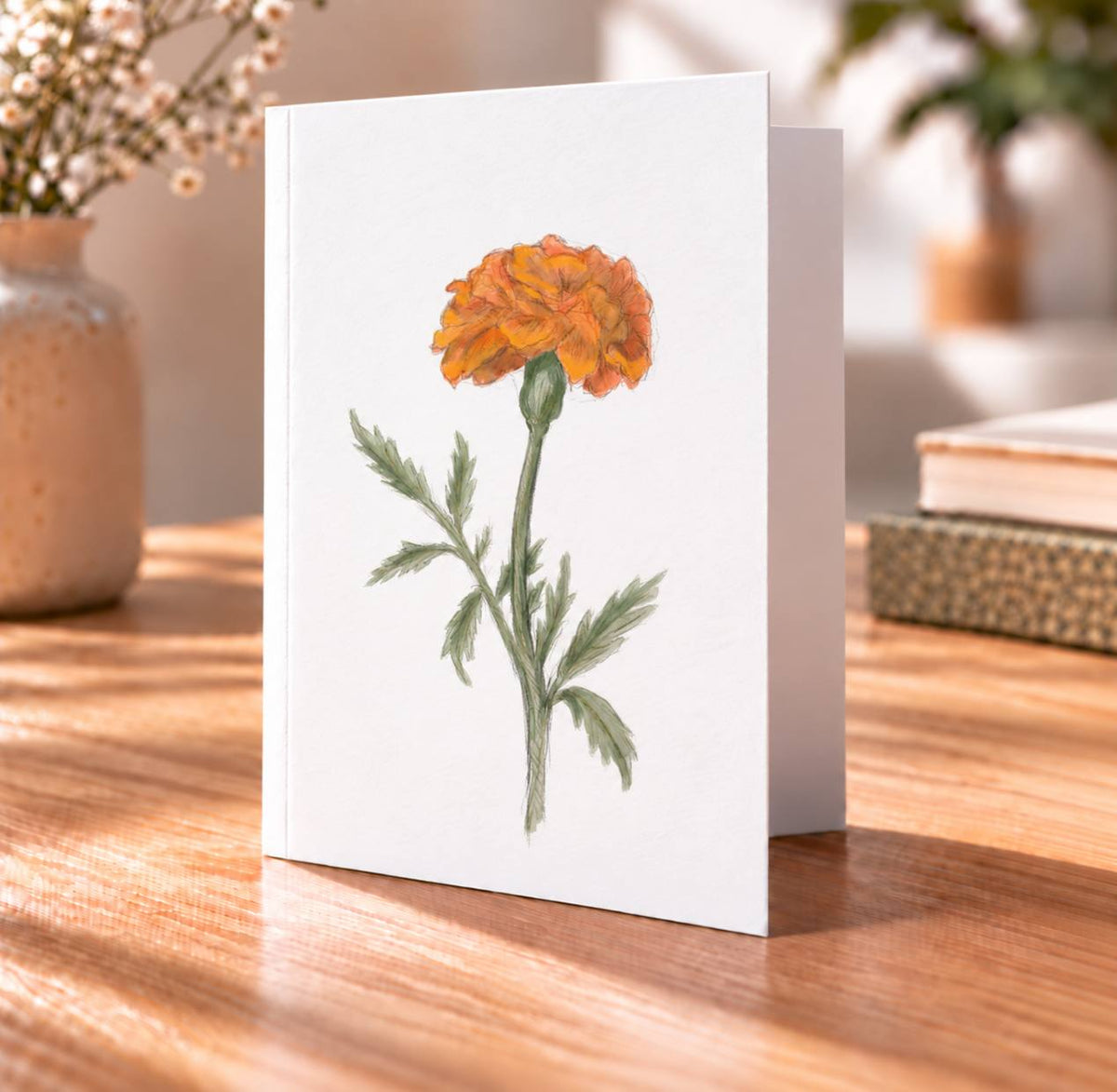 Marigold - October Birth Flower Card